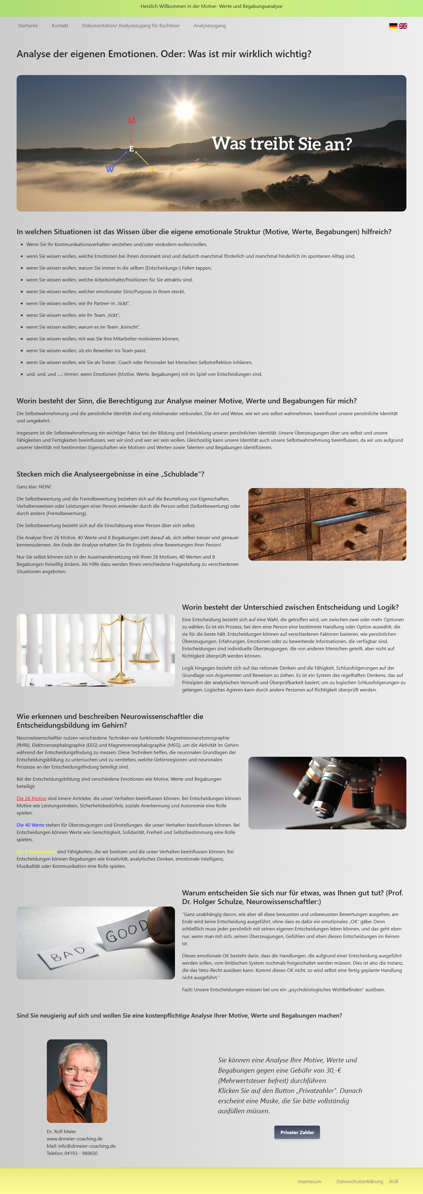 Desktopvorschau Dr. Rolf Meier: motive-werte-begabungen.de