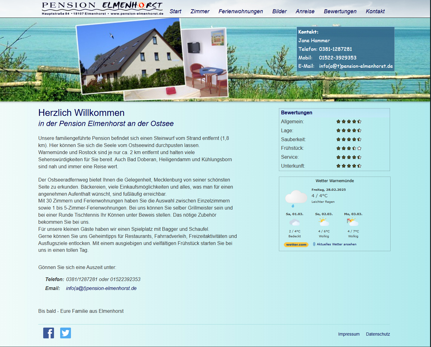 Desktopvorschau Pension Elmenhorst